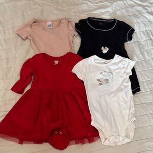 Old Navy Baby Onesies in Pink and Red